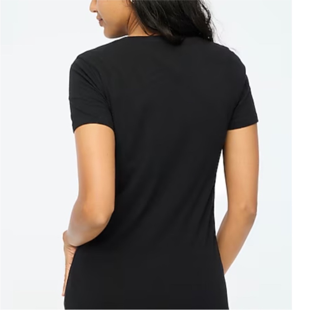 J. CREW Slub Cotton Black V-Neck Women's Short Sleeve Top - Picture 4 of 11